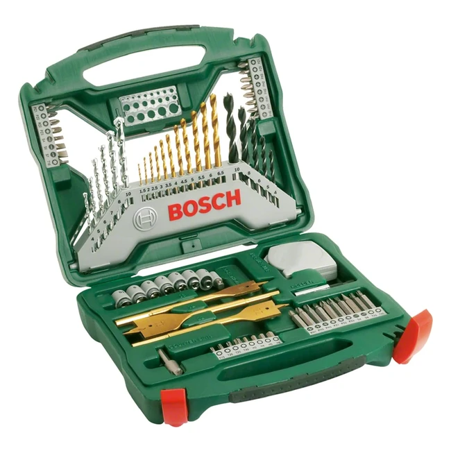 Bosch XLine Titanium Drill & Screwdriver Bit Set - 70 Pieces - Wood, Masonry, Metal - Ref: 12345678 - Fast Shipping