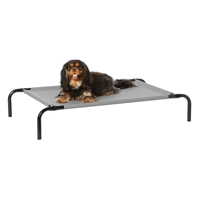 Amazon Basics Cooling Elevated Pet Bed Small Grey - Promotes Airflow, Reduces Joint Pressure