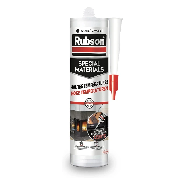 Rubson Mastic Spécial Hautes Températures - Réparation et Étanchéité Cheminées, Chaudières, Fours, Barbecue - Noir (280ml)