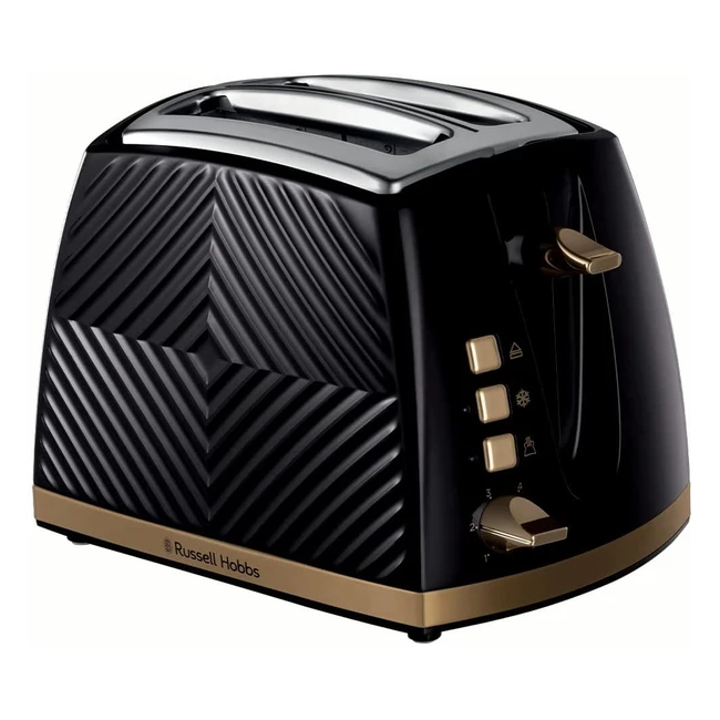 Russell Hobbs 26390 Groove 2 Slice Toaster - Tactile 3D Design, Frozen Cancel & Reheat - 850W
