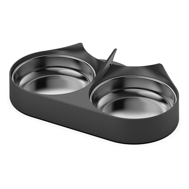 Distributeur Croquettes Chat Automatique Petlibro avec Bols en Acier Inoxydable - Gamelles pour Chats ou Chiens - Gamelle Double - Noir
