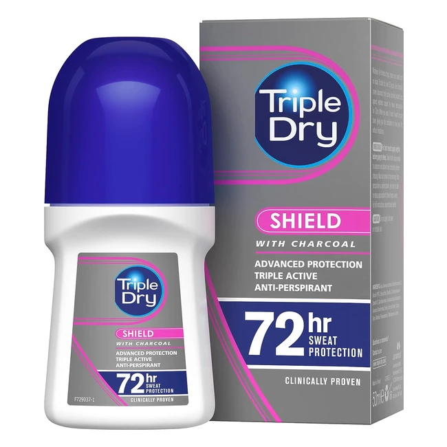 Triple Dry Women Charcoal Antiperspirant Roll On 50ml - 72 Hour Protection
