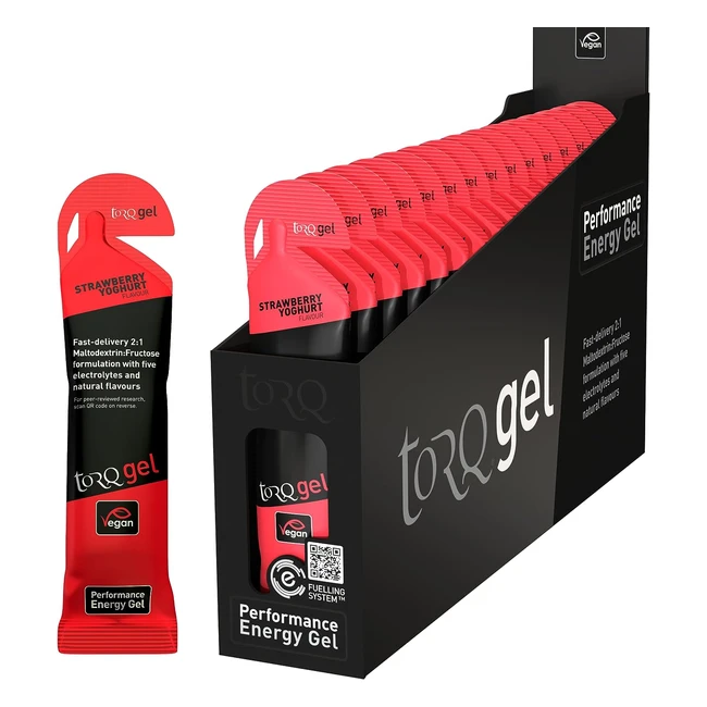 Torq Gel Strawberry Yoghurt - Pack of 15 - Black - Fast Delivery