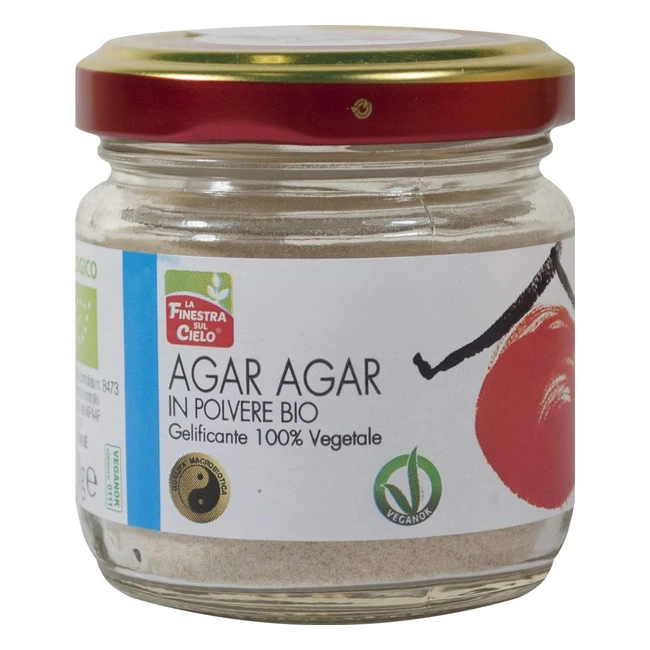 Agar Agar in Polvere Bio 40g - Sostituto Vegetariano della Gelatina