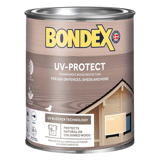 Bondex UV Protect Wood Varnish - Long Life, Mould Resistant - 750ml