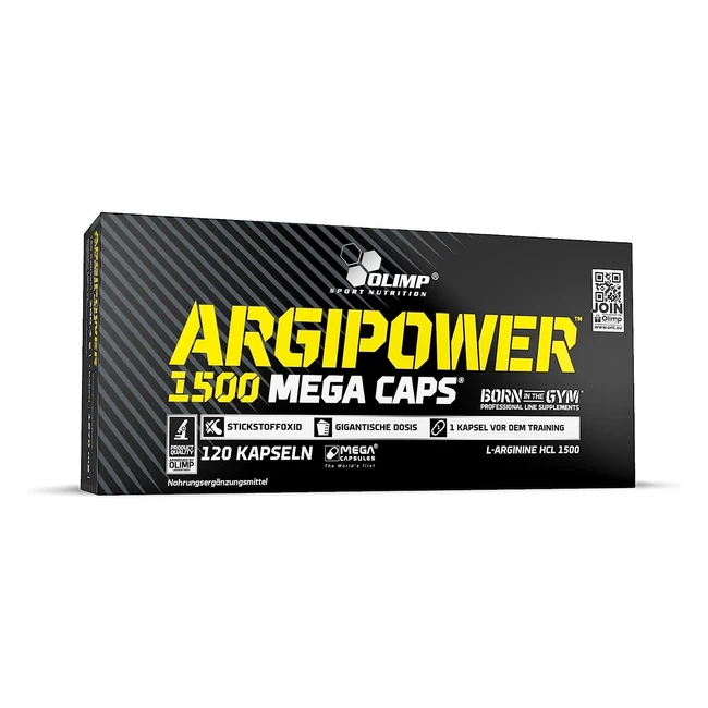 OLIMP Argipower 1500 Mega Caps OLI10013031501 12000 - Hochkonzentrierte L-Arginin Kapseln für Energie und Stoffwechsel