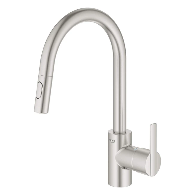 Grohe Feel Kitchen Sink Tap Mixer | Pullout Dual Spray | 360 Swivel | Easy to Install | Supersteel