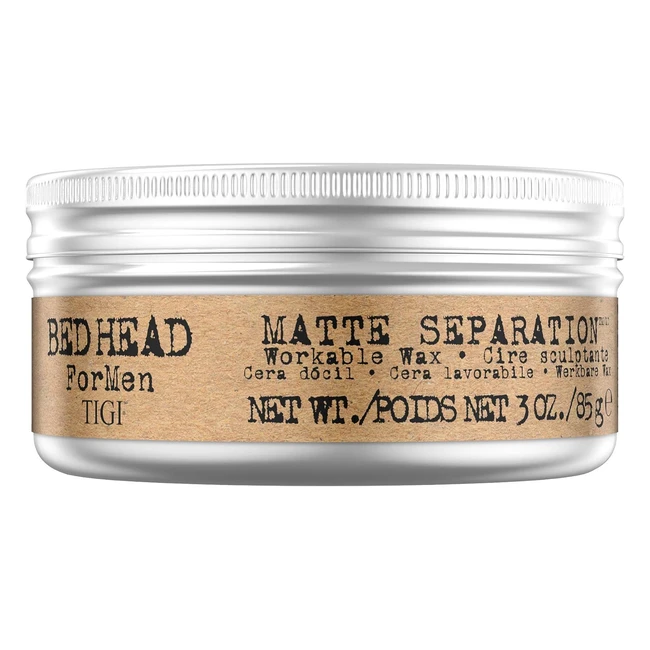 Bed Head for Men Matte Separation Workable Wax - Professional Firm Hold Hair Wax