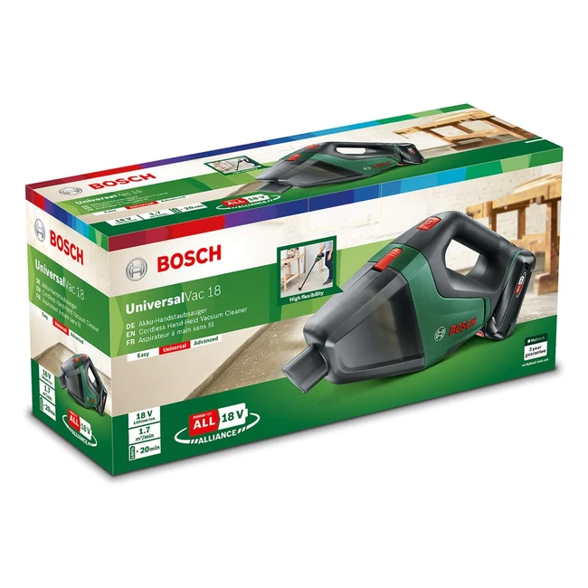 Bosch Home and Garden UniversalVac 18 Akku-Staubsauger 25 Ah Akku 18 Volt System im Koffer grün