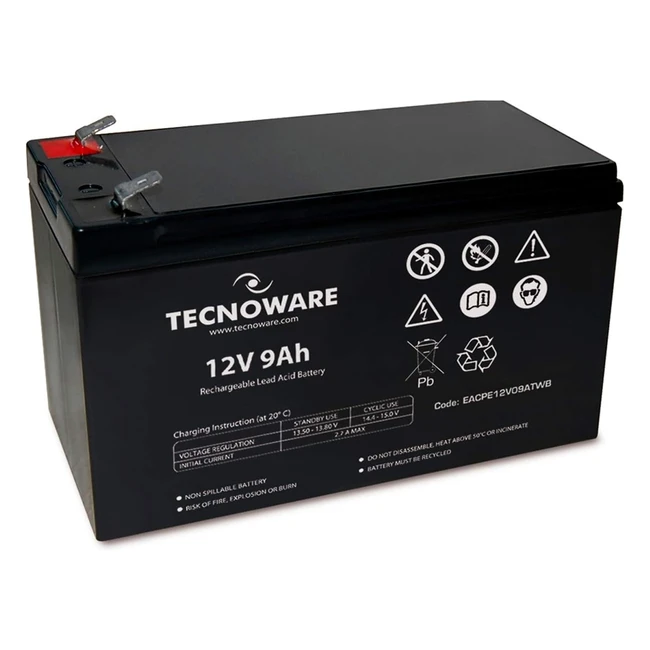Batterie étanche 12V 9Ah pour onduleur, vidéosurveillance et alarme - Tecnoware