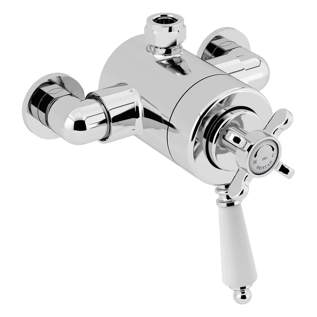 Bristan N2 CSHXTVO C 1901 Exposed Concentric Top Outlet Shower Valve Chrome - Traditional Style, Adjustable Inlets, Thermostatic Cartridge
