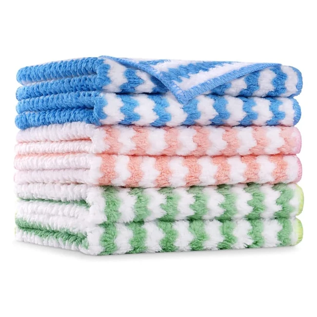 Vicloon Chiffon de Nettoyage 6pcs - Tout Usage Multifonction - Absorbant et Réutilisable - Pour Cuisine, Maison, Bureau, Voiture