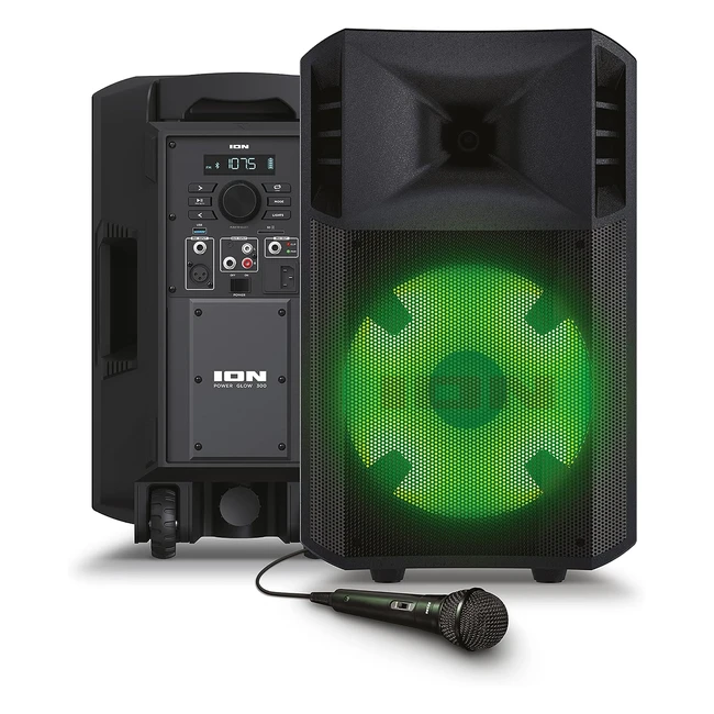 Altavoz Bluetooth Ion Audio Power Glow 300W con Micrfono de Karaoke Luces y B