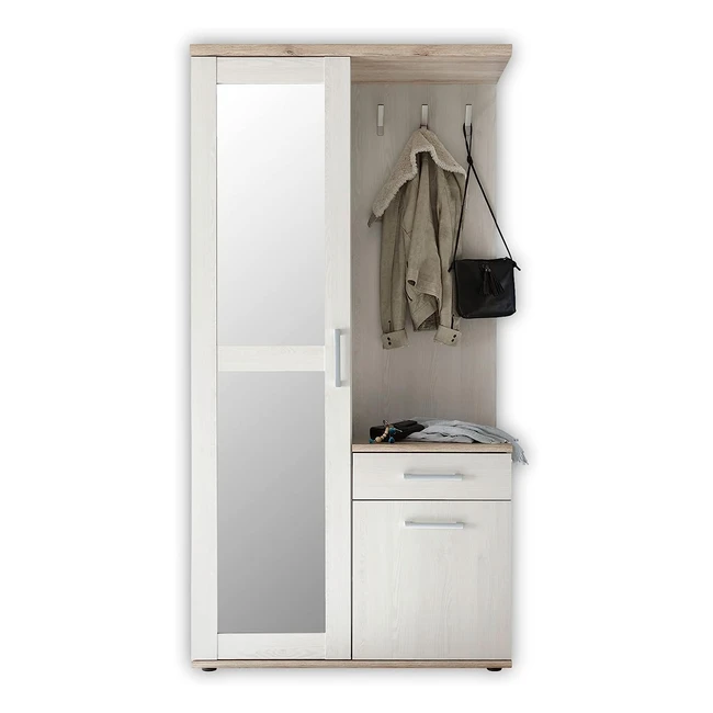 Stylisches Flurgarderoben-Set in Sibiu Lärche Optik San Remo | 100 x 191 x 38 cm
