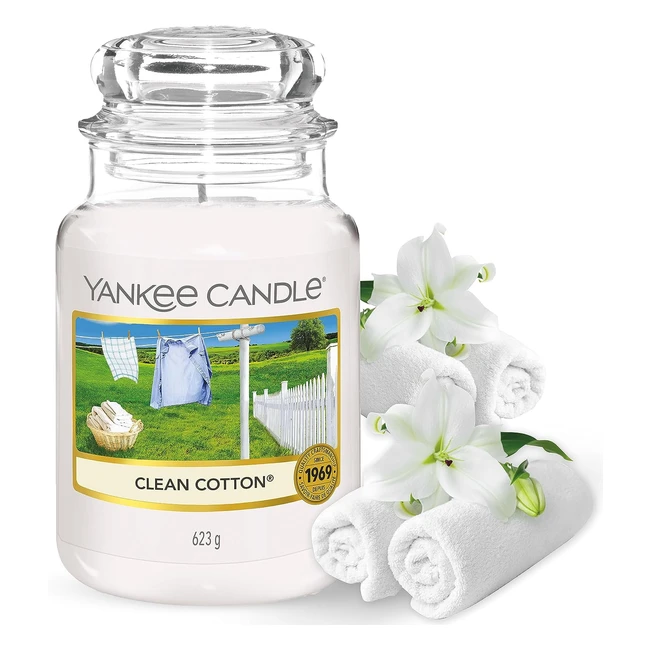 Clean Cotton Yankee Candle - Long Burning Scented Candle (Up to 150 Hours)