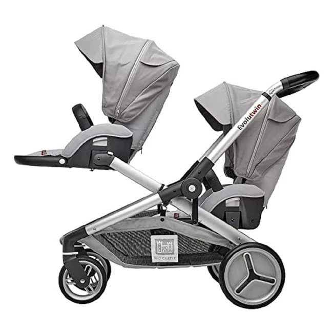 Poussette double Red Castle Evolutwin - Sièges réversibles - Dossier 3 positions - Grand panier de rangement