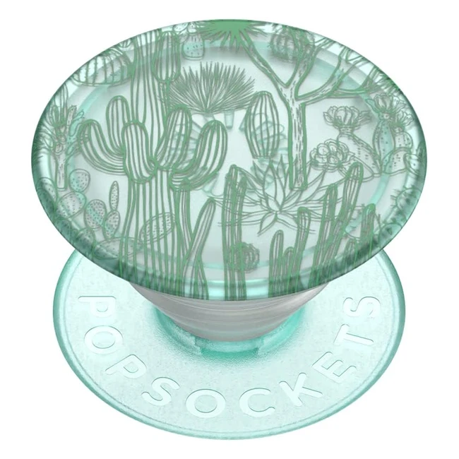Popsockets Popgrip Plant - Support et Poignée Extensible - Matériaux à Base de Plantes - Pour Smartphones et Tablettes - Cacti Translucide