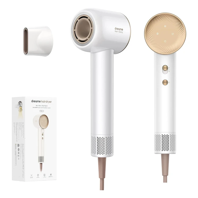 Sèche-cheveux Dreame Hair Glory - Séchage Rapide, Moteur Haute Vitesse 110 000 tr/min, Débit d'Air 70 m/s, Technologie Puissante des Ions Négatifs