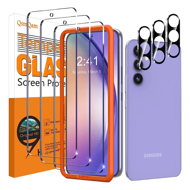 Protector de Pantalla Samsung Galaxy A54 5G - 3 Piezas - Cristal Templado HD - Anti Arañazos