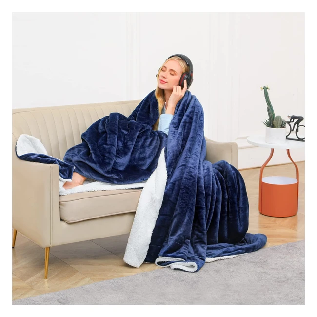 Sweetnight Couverture 200x220 cm - Couverture Sherpa Canapé - Chaleur et Douceur - Plaid Polaire Épaisse Hiver et Été - Réf. SN-1234