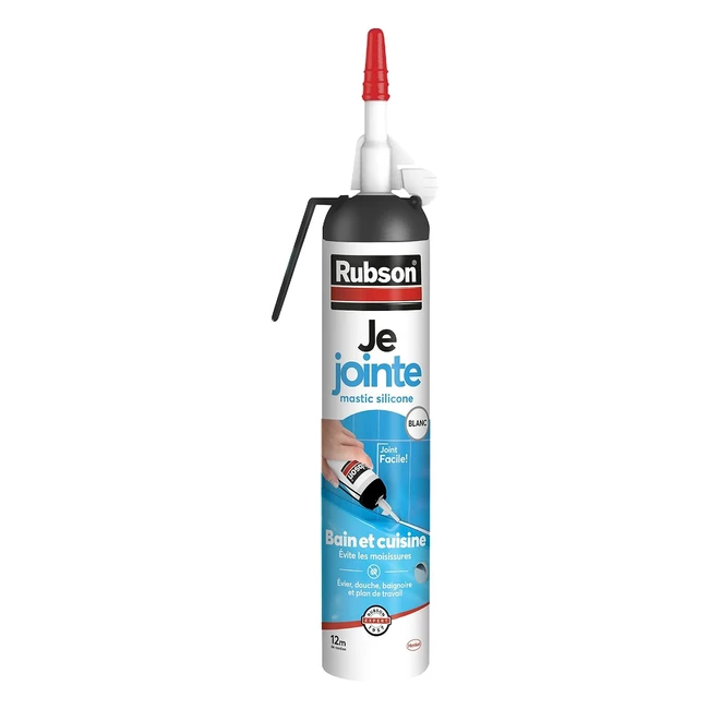 Rubson Je Jointe Mastic Blanc 200ml - Étanche Antimoisissure - Prêt à l'Emploi