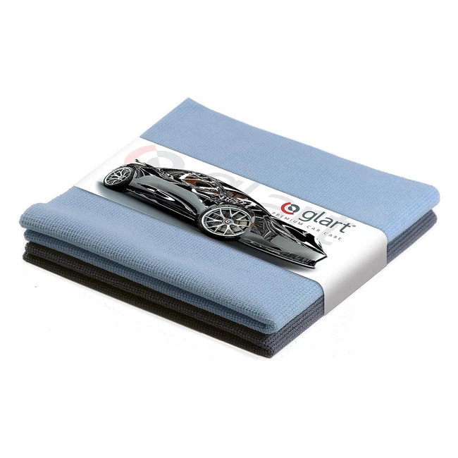 Glart 42AB - Set di 2 Panni in Microfibra per Parabrezza e Finestrini Auto 40x40cm