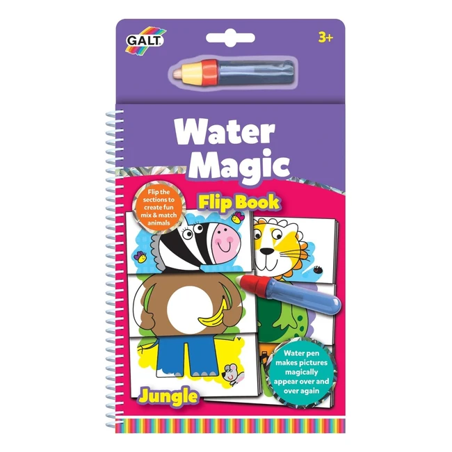 Galt Toys Water Magic Flip Book - Jungle Coloring Book for Children