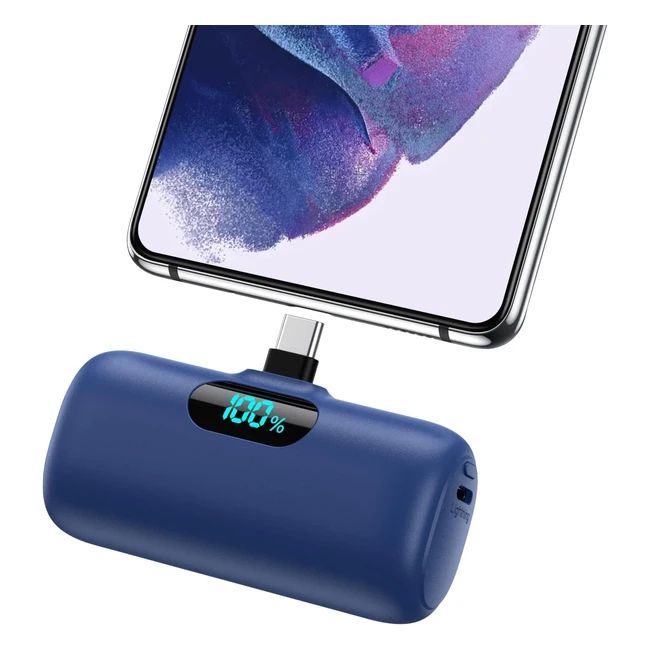 Power Bank Feob Mini 5000mAh USB C - Carga Rápida 15W - Pantalla LCD - Compacto y Ligero