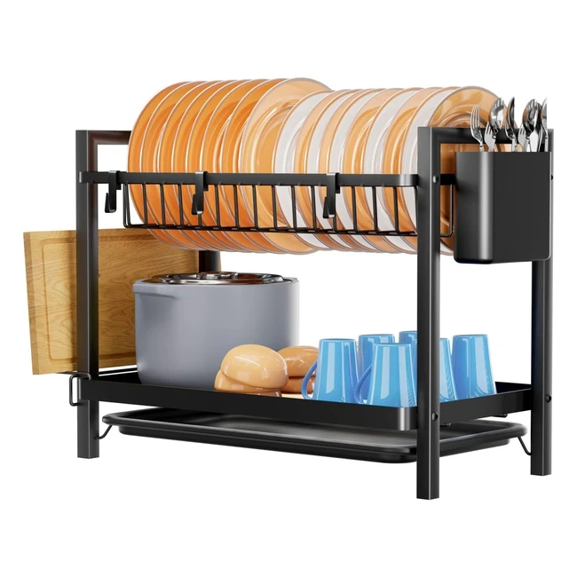 Égouttoir à vaisselle 2 niveaux Yexati Gouttoir - Antirouille - Grande capacité