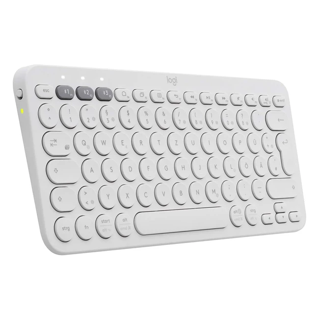 Logitech K380 Wireless Bluetooth Tastatur - Bis zu 3 Geräte - QWERTZ Layout - Weiß