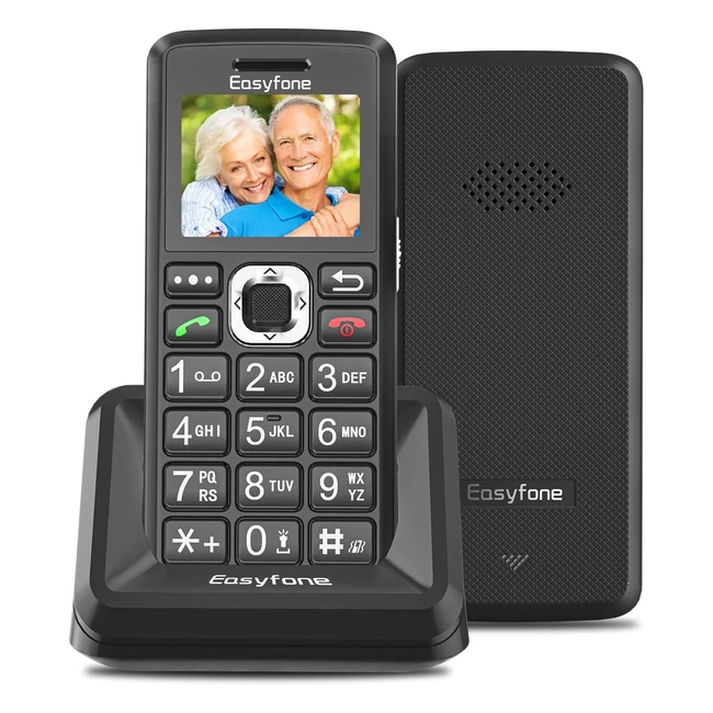 Teléfono Móvil para Personas Mayores 4G - Easyfone T200 - Teclas Grandes - Botón SOS - Base Cargadora