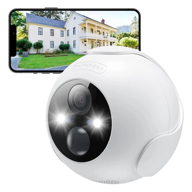 SwitchBot Outdoor Spotlight Cam 1080p - Battery Operated Security Camera with AI Detection