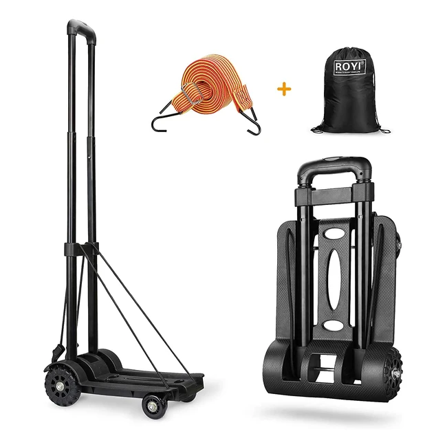 Carretilla plegable Wilbest, duradera y ligera, transporte para escaleras, carga máxima 70 kg, carro de mano con cuerdas elásticas