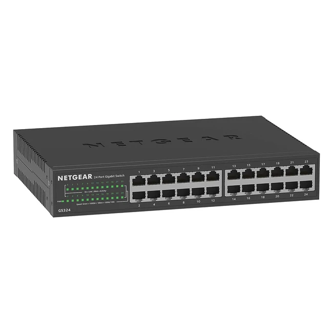 Netgear GS324 Switch - 24 Port Gigabit Ethernet LAN Switch - PlugPlay - 19 Zoll