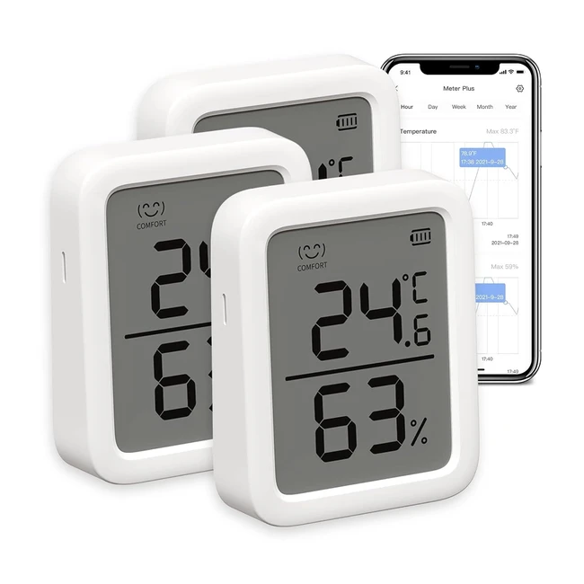 SwitchBot Indoor Thermometer Hygrometer 3 Pack - Accurate Temperature & Humidity Sensor