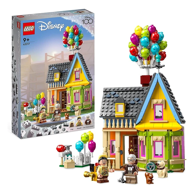 Lego 43217 Disney Pixar Casa de Up Juguete con Globos Mini Figuras de Carl Russell y el Perrito Dug - Modelo Coleccionable 100 Aniversario Disney - Regalo de Película