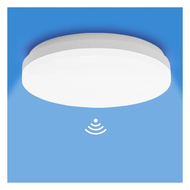 Plafonnier LED Heliotion avec détecteur de mouvement 28cm 18W 4000K 1440lm