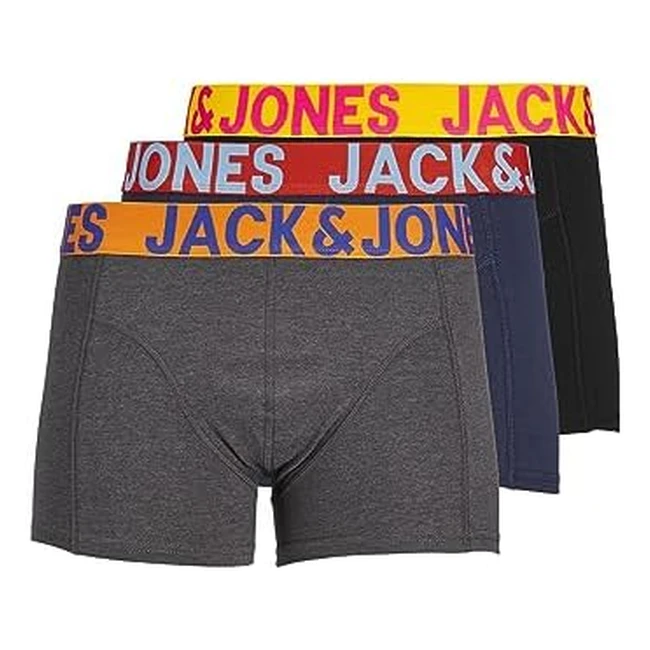 Jack & Jones Herren Boxershorts 3er-Pack, anatomisch korrekte H-Form, flexibel und strapazierfähig