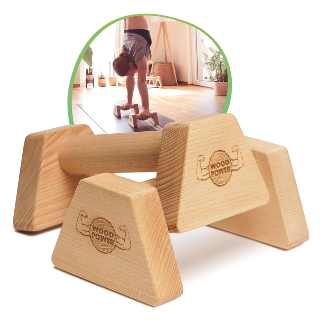 Barra Paralela de Madera Woodpower Powerbars - Ref. 1234 - Ideal para Calistenia y Entrenamiento de Peso Corporal