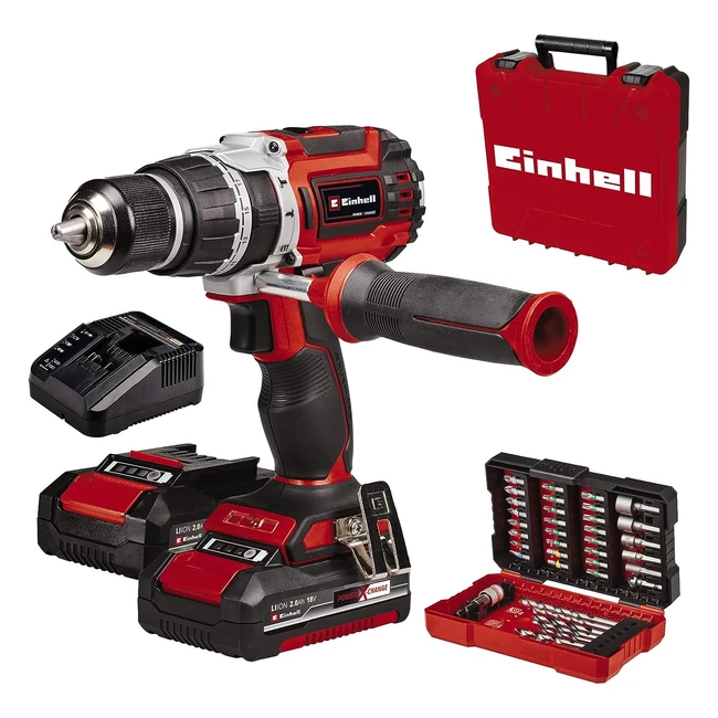 Perceuse visseuse à percussion sans fil Einhell Professional TPCD 1860 LII BL - 2 batteries 20Ah, chargeur et 39 accessoires