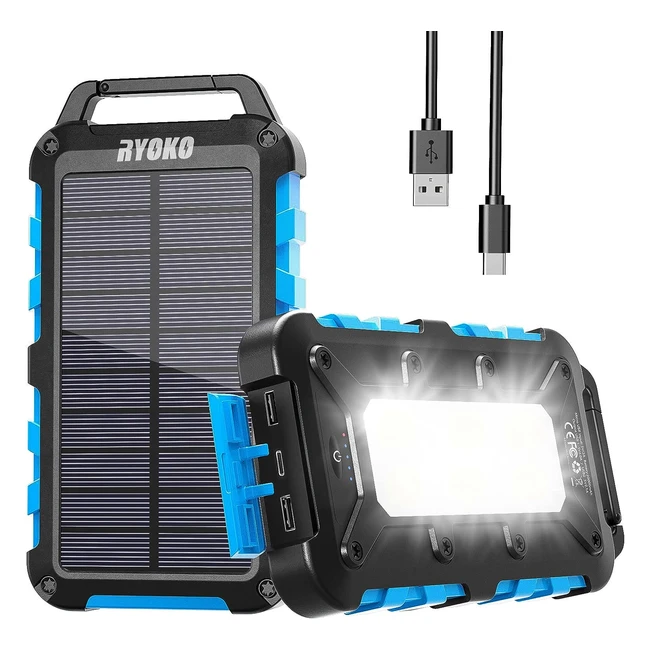 Cargador Solar 20000mAh 15W USB C Power Bank Solar - ¡Carga tus dispositivos al aire libre!