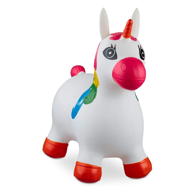 Saltador Hinchable Unicornio Relaxdays - Para Niños hasta 50 kg - Sin BPA - Color Blanco