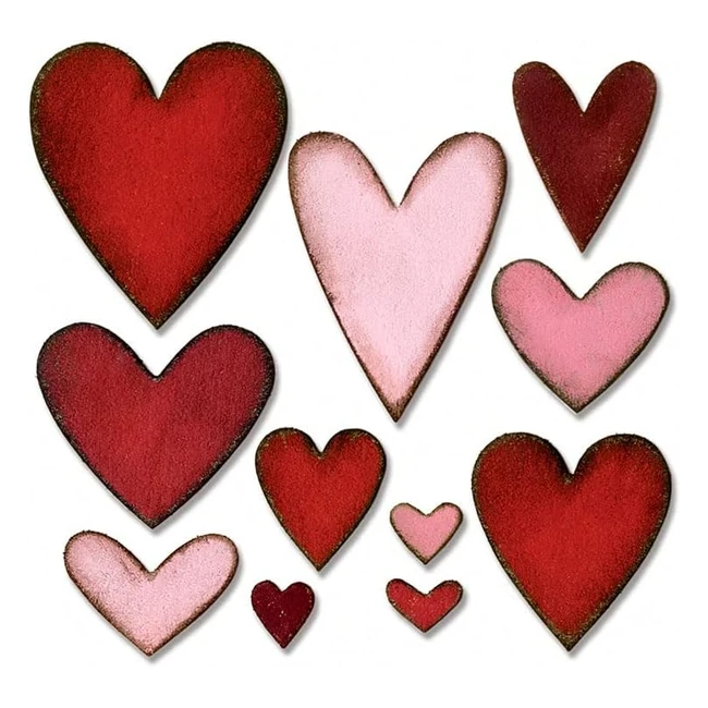 Fustella Sizzix Framelits 660233 Bigz Die Heartfelt - Taglia Carta, Pelle, Denim e Altro