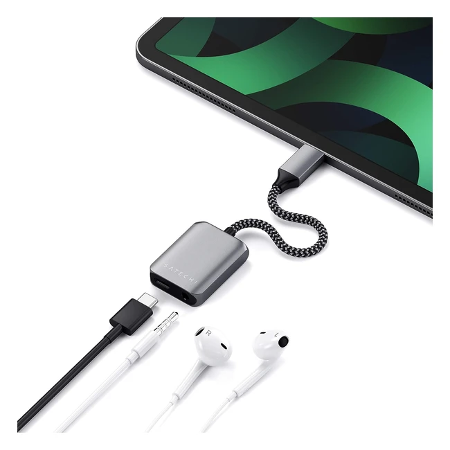 Adaptateur audio USB-C Satechi pour casque et chargeur 30 - iPad Pro, iPad Air, iPad 2022