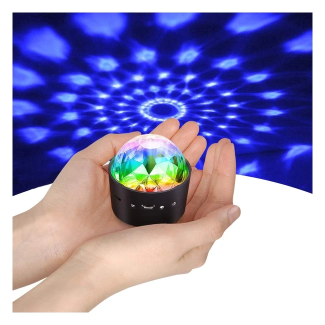 Mini Disco Ball Light Yikanwen Voice Control DJ Strobe Ball 380mAh Battery