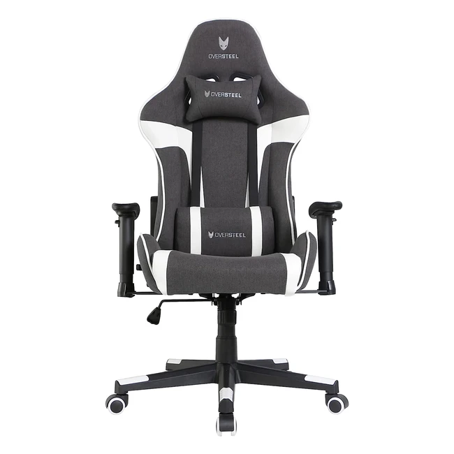 Chaise de gaming Oversteel Ultimet, tissu respirant, accoudoirs 2D, dossier inclinable, piston gaz classe 3 jusqu'à 120 kg
