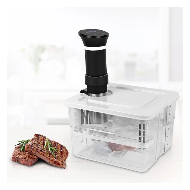 Conteneur cuisson sous vide basse température 12L avec couvercle et grille - Recipient pour thermoplongeur - Adapté à diverses marques