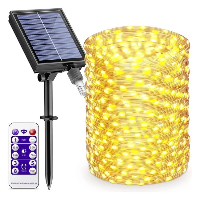 Catena Luminosa Solare Esterno Bescost - 240 LED Impermeabile IP65 - 8 Modalità Decorative - Giardino Balcone Gazebo - Caldo Bianco