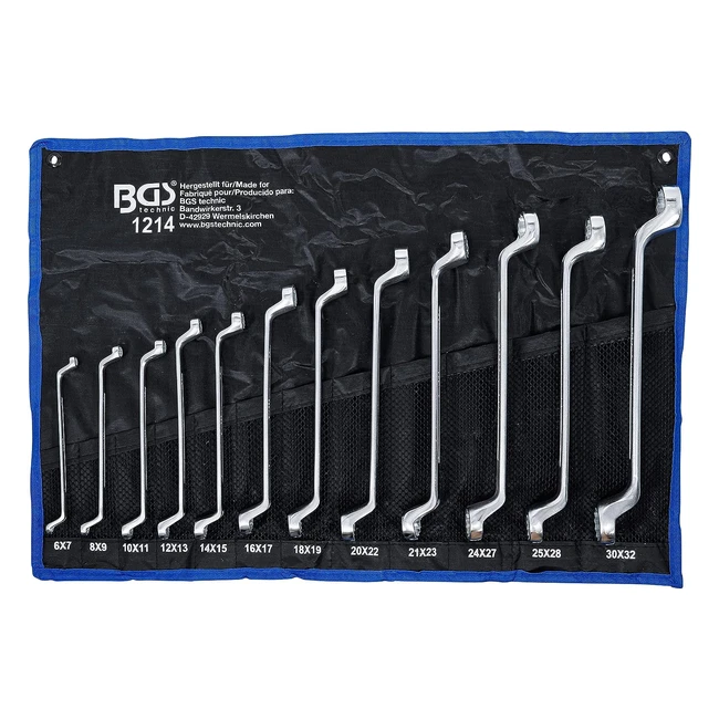 12-teiliges Tiefkurbel-Ringschlsselset 6x7-27x32 mm