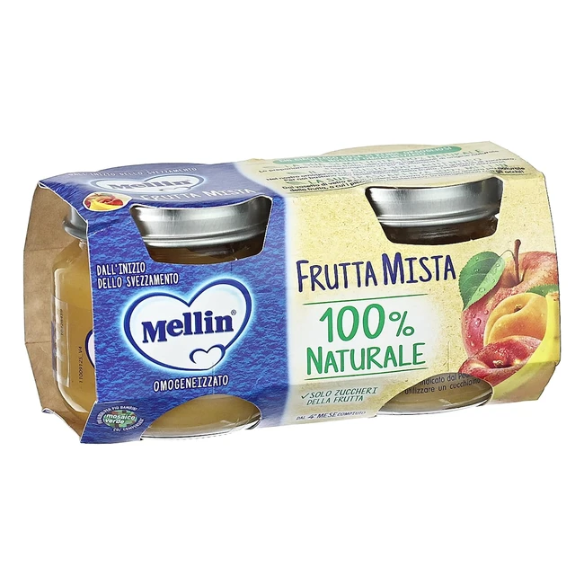 Mellin Omogeneizzato Frutta Mista 100g - Confezione da 24 - Gusto Delicato